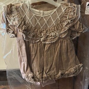 Adorable Kids Ruffled Blouse in Brown